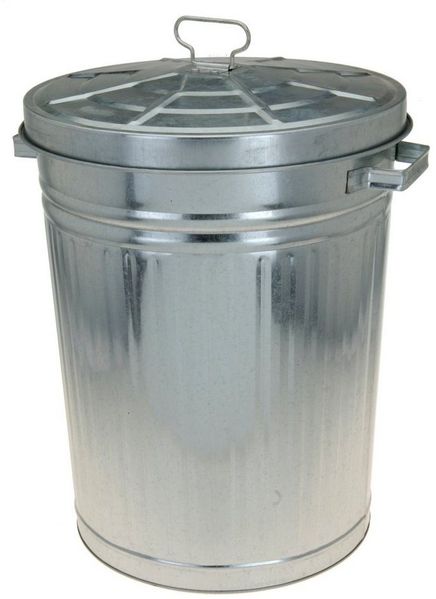 Spetebo Mülleimer Outddor Zink Abfalleimer mit Deckel - 55 Liter, mit abnehmbarem Deckel