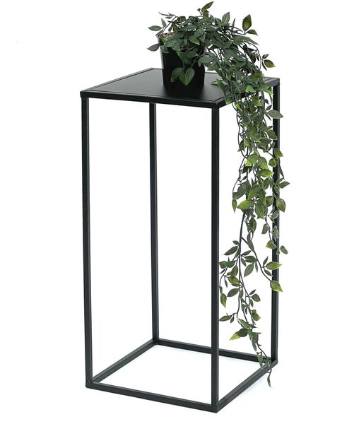 DanDiBo Blumenhocker Metall Schwarz Eckig 50 cm Blumenständer Beistelltisch 96312 S Blumensäule Modern Pflanzenständer Pflanzenhocker