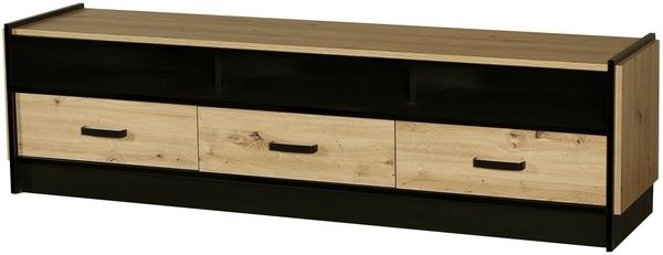 TV Board Karia 180 cm Anbauwand Schrankwand Esszimmer Eiche Artisan + Schwarz