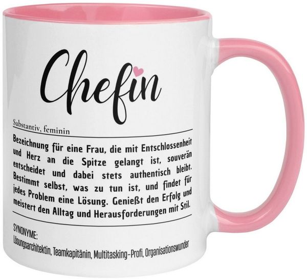 Momentals Tasse Chefin – „Lexikoneintrag & Definition“ – Geschenk Becher Chefin, Gratis Versand · Links-&Rechtshänder · Spülmaschinenfest