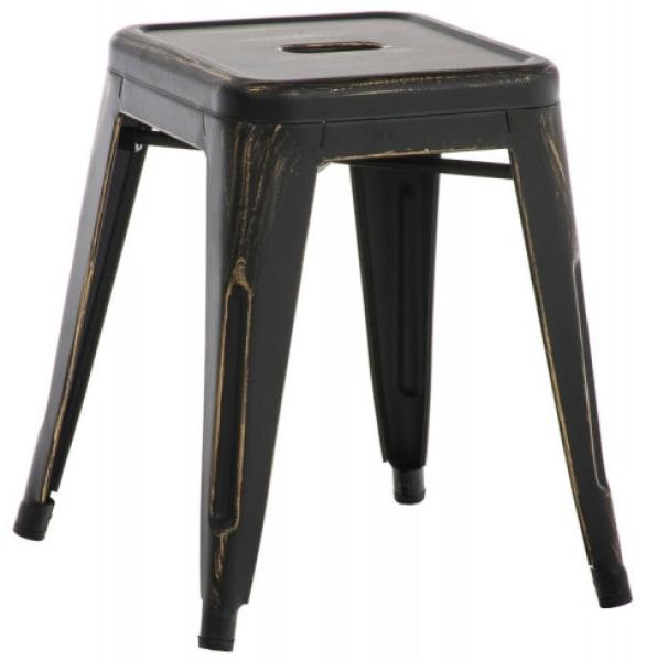 Hocker Armin antik schwarz-gold