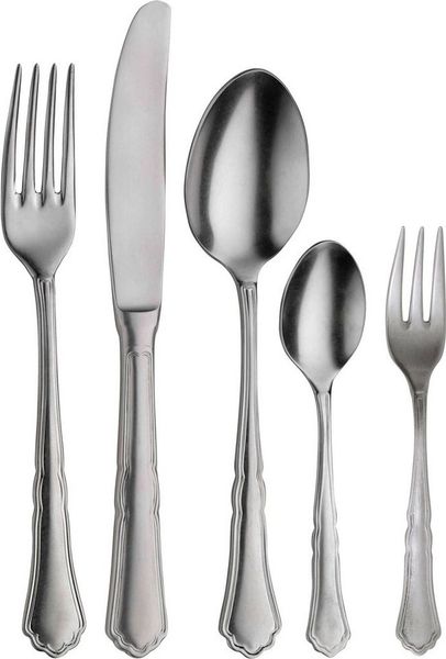 PINTINOX Besteck-Set Settecento Stone washed (30-tlg), 6 Personen, Edelstahl 18/10, Optik stonewashed