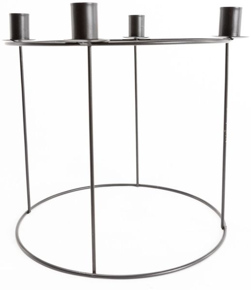 TrendLine Deko Adventskranz, schwarz, Ø 29cm Weihnachtskranz Tischkranz Advent