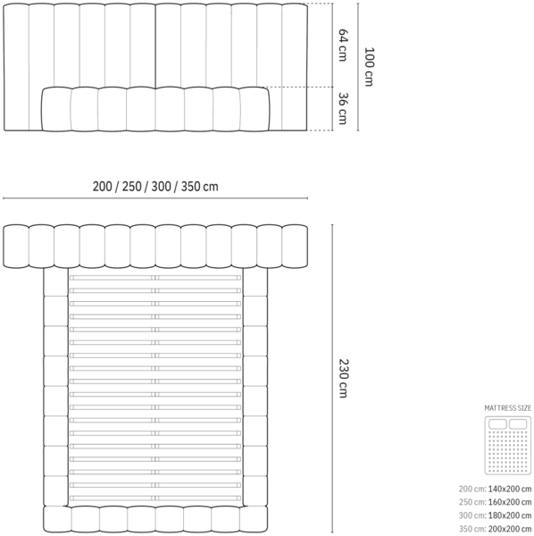 Micadoni Bett Kelp mit Doppelkopfteil Samt Bluvel Schwarz 180x200 Bild 5