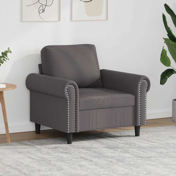 vidaXL Sessel Grau 60 cm Kunstleder 359496