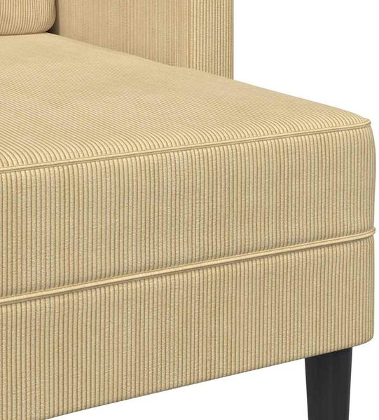 vidaXL 2-Sitzer-Sofa mit Chaiselongue L-Form Graugrün 125 cm Leinen 4107080 Bild 7