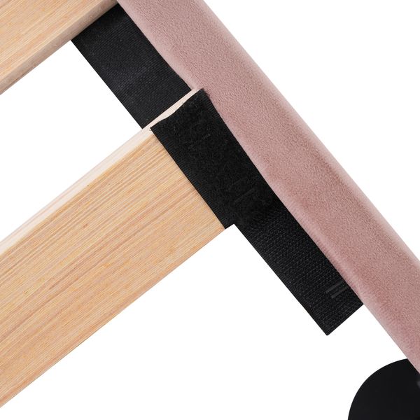Einzelbett 90x200 cm Rosa Samt mit USB & Type-C Ladeanschluss,gepolstertes Kopfteil,Design-Paneel,stabiler Rahmen Bild 9