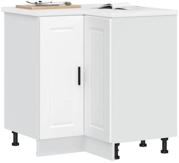 Küchen-Eckunterschrank, BuffetSchrank Porto Weiß Holzwerkstoff