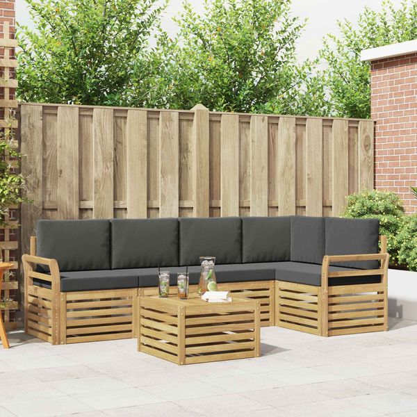 vidaXL Outdoor-Sofagarnitur 6 pcs Weiß und Anthrazit 59 x 59 x 37 cm 3391877