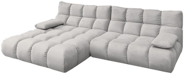 KAWOLA Sofa VIVIEN Ecksofa Velvet silber Longchair links 85 x 178 x 290 cm Bild 3