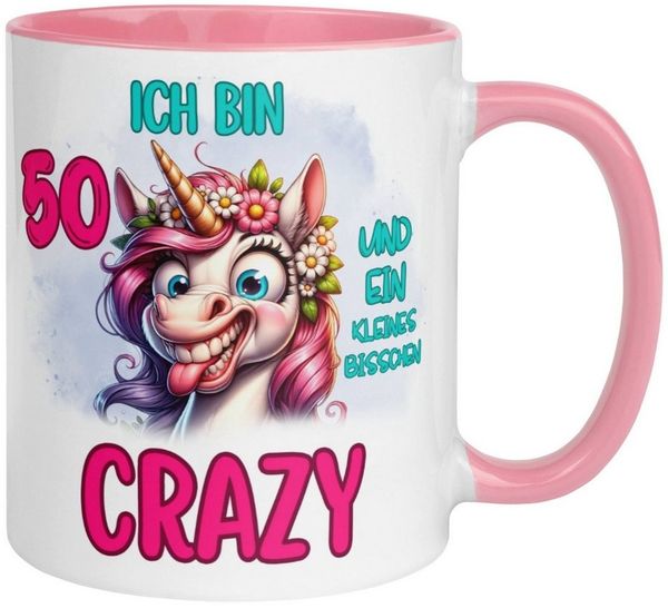 Momentals Tasse 50 Geburtstag Frau – Ein bisschen Crazy – Geburtstagsgeschenk Frauen, Gratis Versand · Links-&Rechtshänder · Spülmaschinenfest