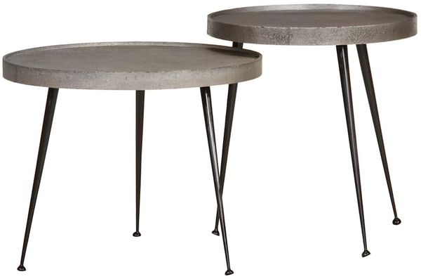 vidaXL Couchtisch 2 Stk. Silbern Holzwerkstoff 373638