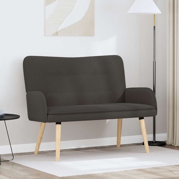 vidaXL 2-Sitzer Sofa Dunkelgrau 115 x 61 x 87 cm Bouclé 42028926