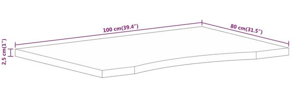 vidaXL Schreibtischplatte mit Aussparung 100x80x2,5cm Massivholz Mango 370205 Bild 8