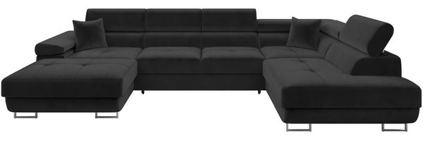 Ecksofa Torezio Bis mit Bettkasten, Schlaffunktion und Einstellbare Kopfstützen (Farbe: Polo 897, Seite: Rechts)