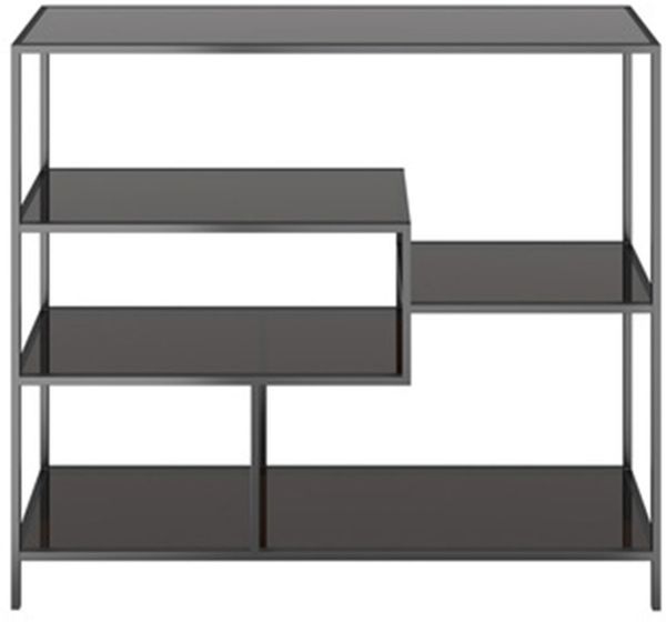 Regal Loft, Glas, Schwarz, 115 x 100 x 30 cm