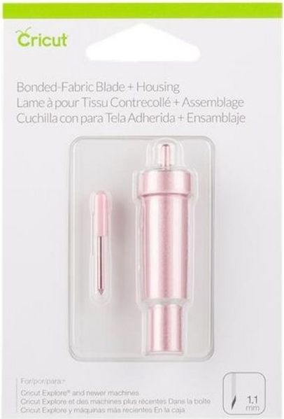 Cricut Messerklinge 2004227 Explore Bonded Fabric Blade mit Gehäuse, Präzisionsschneidklinge, Hartmetall, Rosa, Klinge, Stoffschnitte, Ersatzklinge