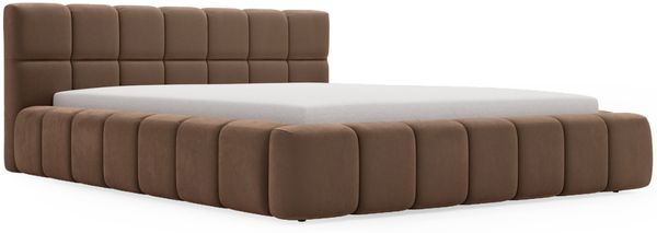 GRAINGOLD Alicante Doppelbett 160x200, Polsterbett mit Bettkasten, Velour-Stoff, Braun Bild 2