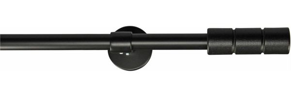 GARESA Gardinenstange STAURA, Ø 16 mm, 1-läufig, Wunschmaßlänge, mit Bohren, verschraubt, Holzwerkstoff, Metall, Vorhanggarnitur, verlängerbar, Knopf mit 2 Rillen, ohne Ringe