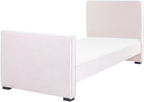 Bett mit Lattenrost TEENIE 90 x 200 cm Samtstoff Pastellrosa