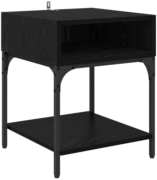 vidaXL Nachttisch Schwarz Eichen-Optik 40 x 40 x 50 cm Holzwerkstoff 881816