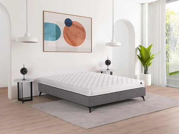 Vente-unique - DANAE Matratze Stoff Weiß - B 120 cm x H 15 cm x L 200 cm