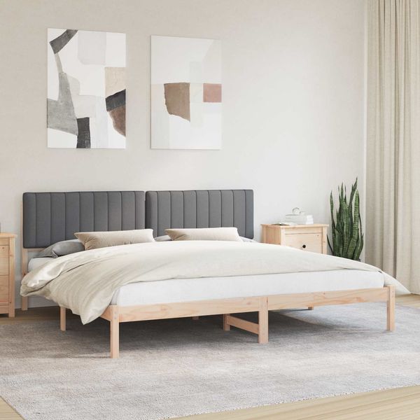vidaXL Bettgestell mit gepolstertem Kopfteil Dunkelgrau 200 x 200 cm 3405573