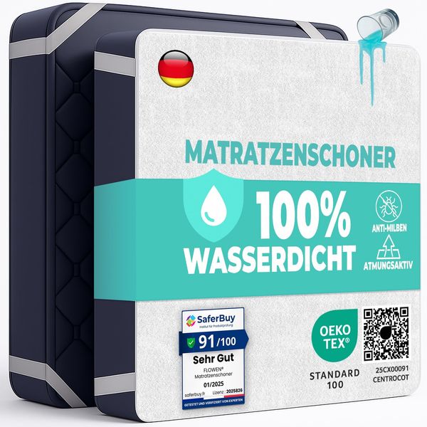 Matratzenschoner 140x200 cm wasserdichte 2 STK. Matratzenauflage aus Baumwolle Nässeschutz Inkontinenzunterlage Matratzenbezüg Atmungsaktive Anti-Allergie Anti Milben für Bett/Matratze Waschbar