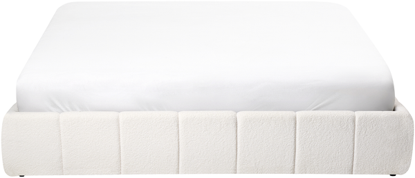 Bett mit Stauraum ohne Kopfteil Bouclé GENAS 180x200 cm Cremeweiß Bild 7