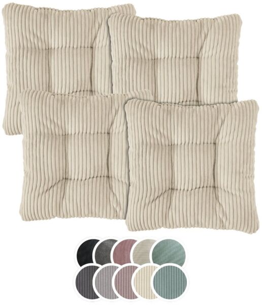 XDREAM Stuhlkissen Sitzkissen Set (2er & 4er) für Stühle und Bänke, robuste Polsterauflage für indoor und outdoor, 38x38x6 cm