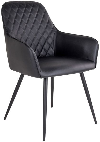House Nordic Esszimmerstuhl, PU-Leder, schwarz, schwarze Beine, HN1223 - 2er set