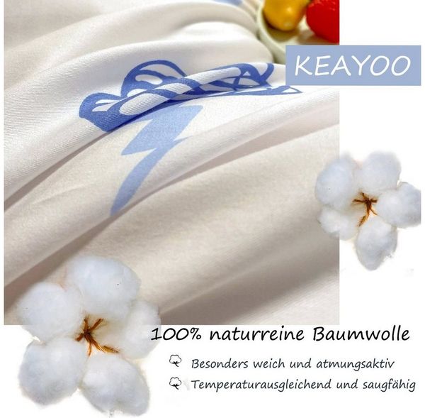KEAYOO Kinderbettwäsche QWKL, Baumwolle, 2 teilig, 100% Baumwolle Kinderbettwäsche mit Dino