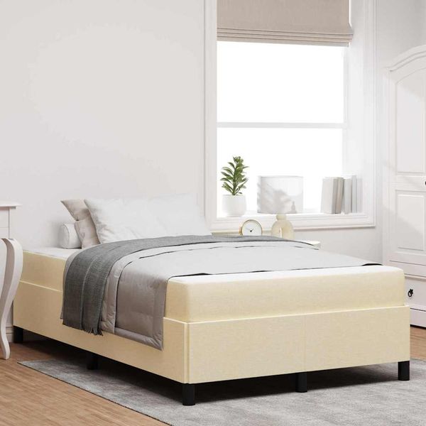 vidaXL Boxspringbett Creme 120 x 190 cm Stoff 3398848