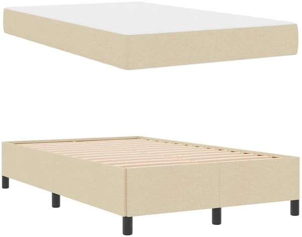 vidaXL Boxspringbett Creme 120 x 190 cm Stoff 3398848 Bild 4