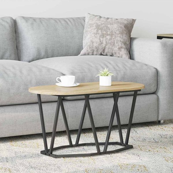 vidaXL Couchtisch Sonoma-Eiche 80 x 40 x 40.5 cm Sperrholz und Metall 869691