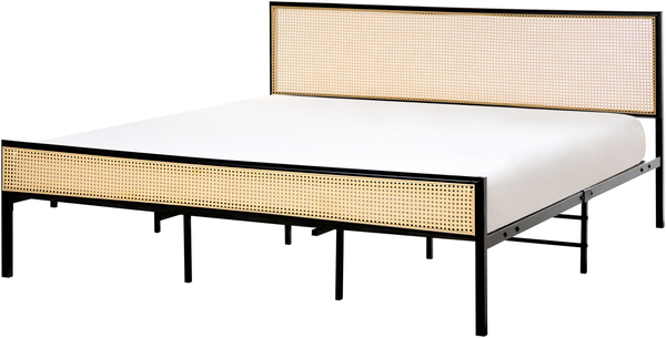 Bett mit Lattenrost Polyrattan AVANTON 180 x 200 cm Schwarz