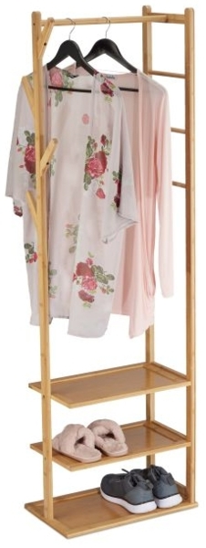 Kleiderständer Bambus mit 3 Ablagen 10039117