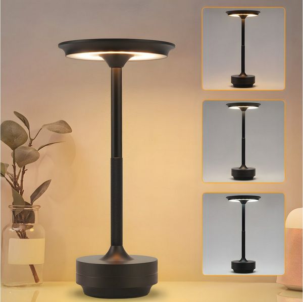 Nettlife LED Tischleuchte Nachttischlampe Kabellos Touch Dimmbar Tischlampe mit USB Aufladbar, Dimmbar, LED fest integriert, für Fensterbank Wohnzimmer Kinderzimmer Schlafzimmer