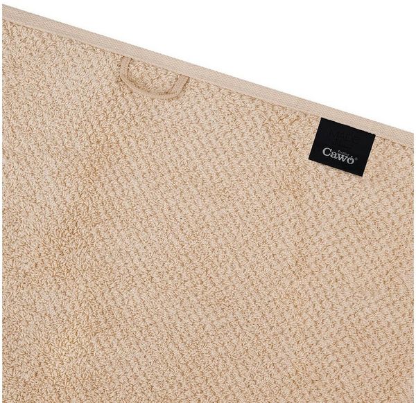 Cawö Pure 8 tlg. Frottier-Set - 2 X Handtuch (50 X 100cm), 2 X Duschtuch (80 X 150cm), 2 X Gästetuch (30 X 50cm), 2 X Waschhandschuh (16 X 22cm) - 494 g/m2 - Beige