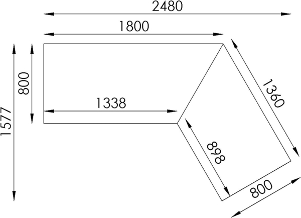 Schreibtisch >EDJUST< (BxHxT: 248x120x158 cm) Metall platingrau - Sonoma-Eiche Bild 6