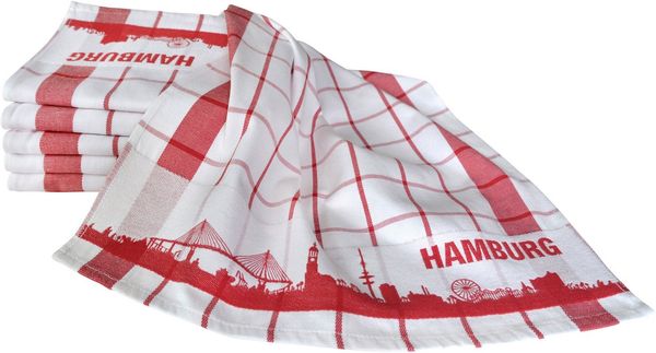 OTTO home Geschirrtuch Hamburg, (Set, 6-tlg, 6 teilig), Premium, 285g/m², weich, Küchentücher, Trockentuch, Reine Baumwolle