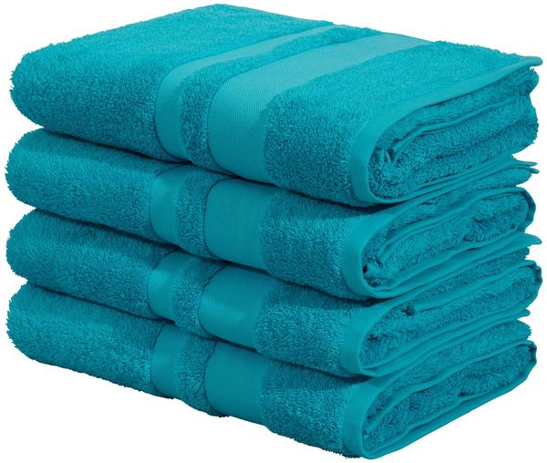 OTTO home Duschtücher Vanessa, 4 Duschtücher, 70x140cm, in Standard- und Premium-Qualität, Walkfrottee (Set, 4-St), Handtücher mit Bordüre, 100% Baumwolle, einfarbig, weich
