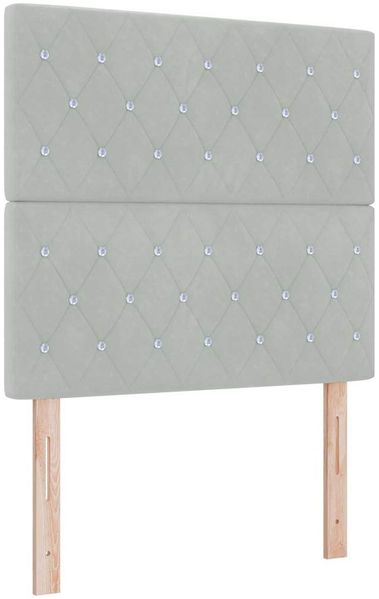 vidaXL Boxspringbett mit Kopfteil Hellgrau 120 x 200 cm Samt 3344867 Bild 6