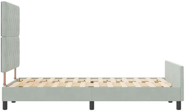 vidaXL Boxspringbett mit Kopfteil Hellgrau 120 x 200 cm Samt 3344867 Bild 8