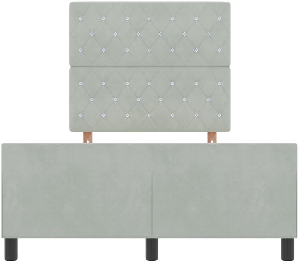 vidaXL Boxspringbett mit Kopfteil Hellgrau 120 x 200 cm Samt 3344867 Bild 7