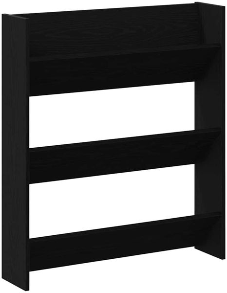 Schuhschrank, Schuhkipper für Flur, modern Schwarz Eichen-Optik 80 x 18 x 90 cm Holzwerkstoff