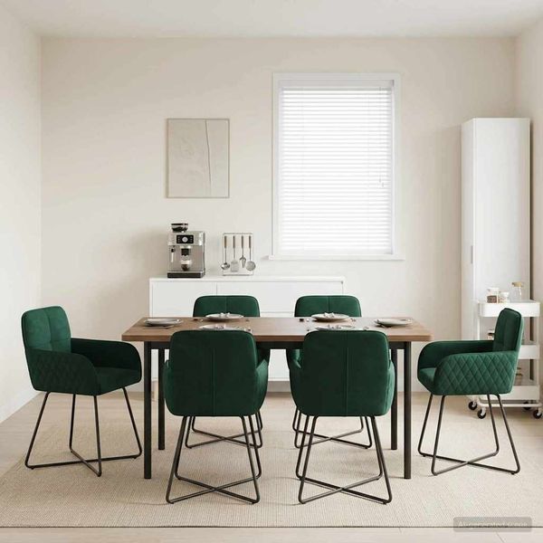 vidaXL Esszimmerstühle 6 pcs Samt (V) Dunkelgrün 59 x 56,5 x 86 cm 3428221