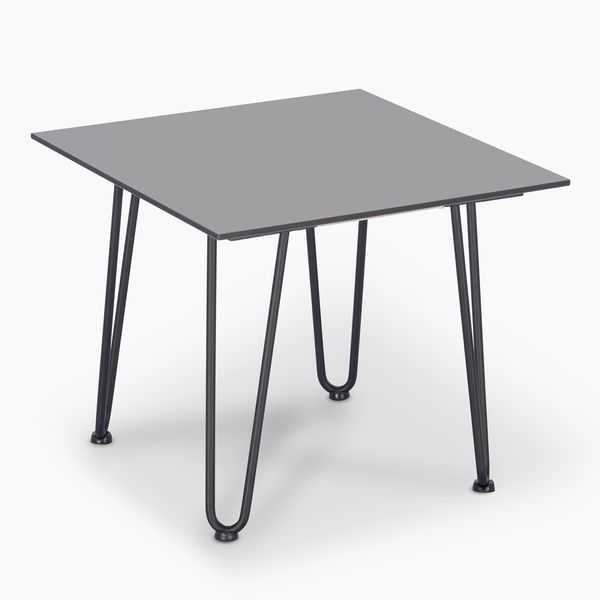 janEven Beistelltisch CoasLine Lichtgrau Quadratisch Hairpin Beine 50x50 cm