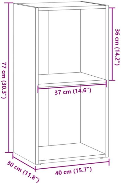 vidaXL Bücherregal Grau Sonoma 40x30x77 cm Holzwerkstoff 857863 Bild 9