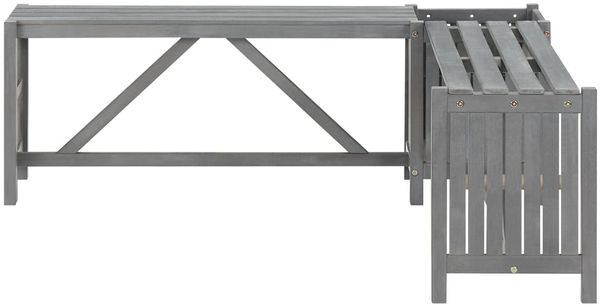 vidaXL Garten-Eckbank mit Pflanzkübel 117 cm Massivholz Akazie Grau 311824 Bild 3